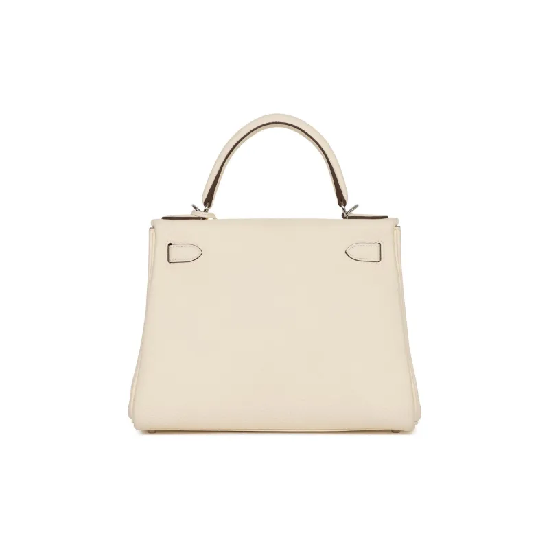 HERMES Kelly Togo Calfskin Kelly Bag Shoulder Bag Crossbody Bag Handbag Regular Women's I2 Nata Cream White-4