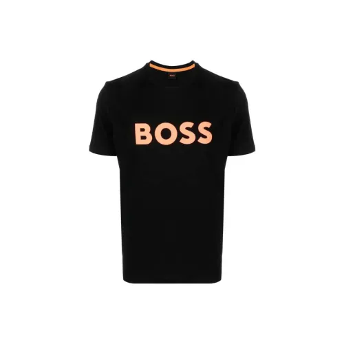 HUGO BOSS T-Shirts Men Black/Orange