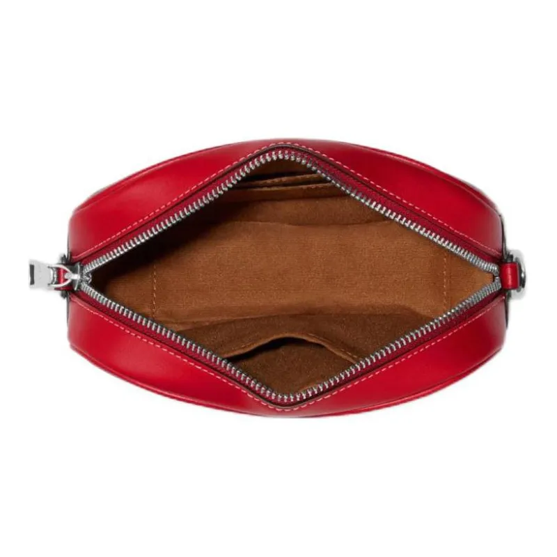 COACH PVC Camera Bags Shoulder Bags Mini Women's Red & Brown-3