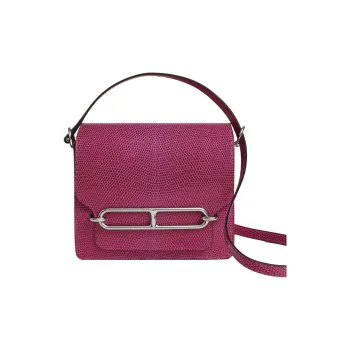 HERMES Roulis Niloticus Leather Pig Nose Bag Crossbody Bag Mini Women's L3 Rose Pourpre Purple Rose
