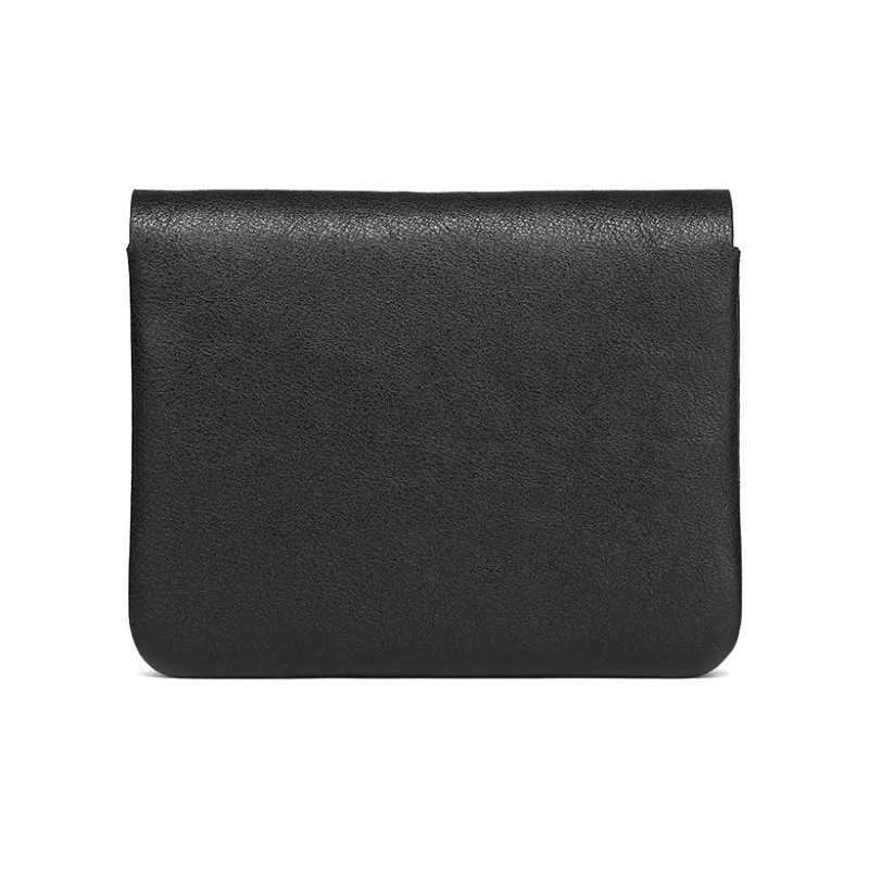 ELLE HOMME Top Grain Cow Leather Coin Purse Regular Unisex Solid Color-5