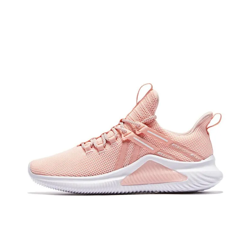 QIAODAN Anti Slip Wear Resistant Low Top Running Shoes Women's White Pink-0