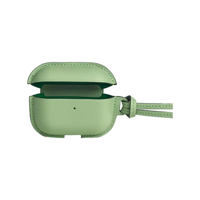 HERMES Swift Leather AirPods Pro Case Unisex Grasshopper Green/Bamboo Green-0