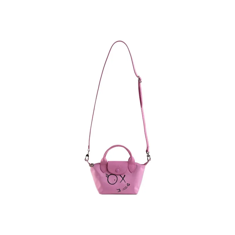 LONGCHAMP ANDRÉ Collaboration Le Pliage Canvas Dumpling Bag Crossbody Bag Handbag Mini Women's Pink-3