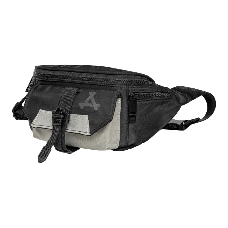 KONADCT Nylon Fabric Sling Bag, Shoulder Bag, Crossbody Bag, Fanny Pack Small Size Unisex Black-1