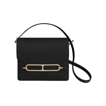 HERMES Roulis Taurillon Clemence Leather Pig Nose Bag Shoulder Bag Crossbody Bag Women's 89 Noir Black