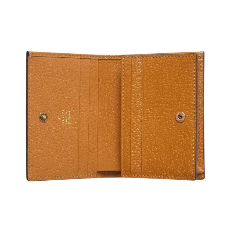 GUCCI Disney, Collaboration Canvas With Leather Wallet, Card Holder Regular Unisex Beige/Ebony/Brown-3