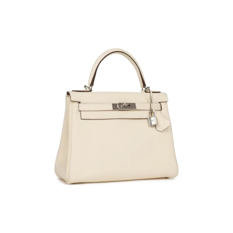 HERMES Kelly Togo Calfskin Kelly Bag Shoulder Bag Crossbody Bag Handbag Regular Women's I2 Nata Cream White-2