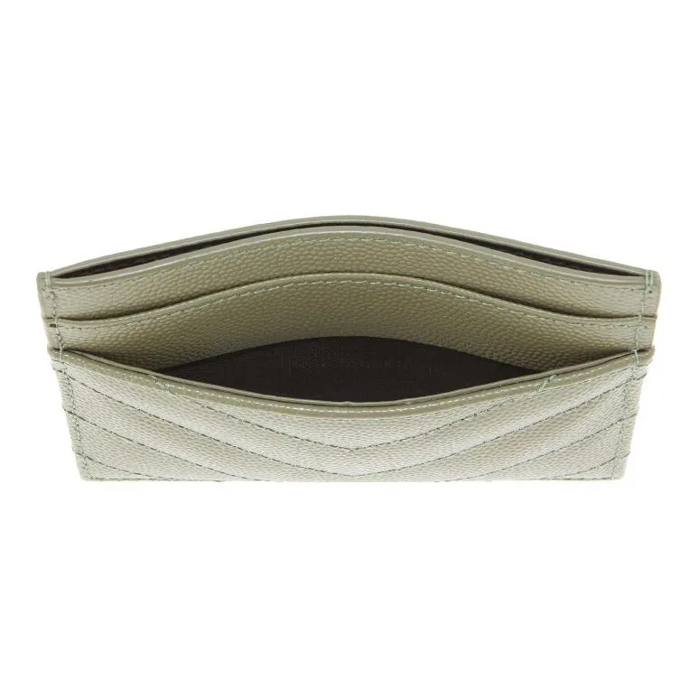 SAINT LAURENT CASSANDRE Cow Leather Card Holder Women's Mint Green-3