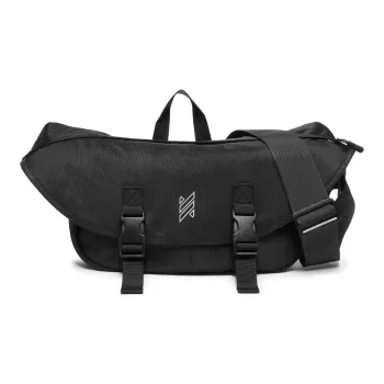 NOMK Oxford Messenger Bag, Crossbody Bag Large Size Unisex Black