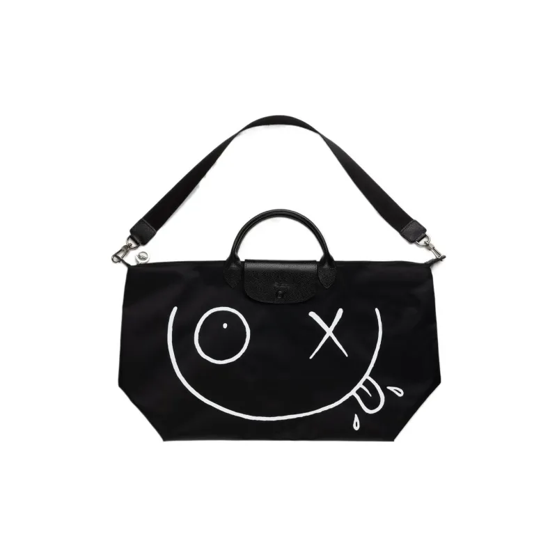 LONGCHAMP Le Pliage Recycled Polyamide Canvas Portable Travel Bag Large Size Unisex Black-0