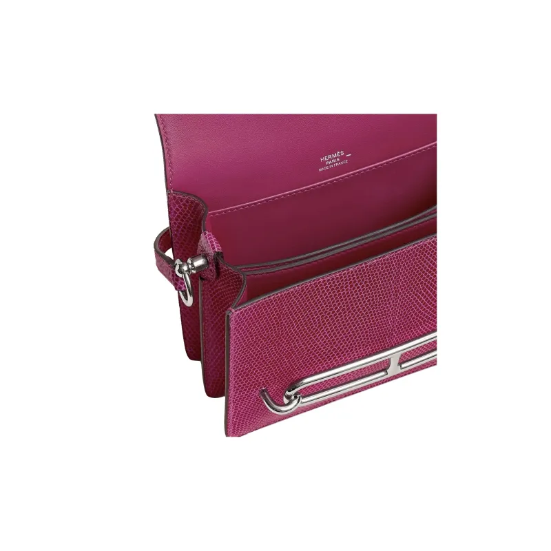 HERMES Roulis Niloticus Leather Pig Nose Bag Crossbody Bag Mini Women's L3 Rose Pourpre Purple Rose-3
