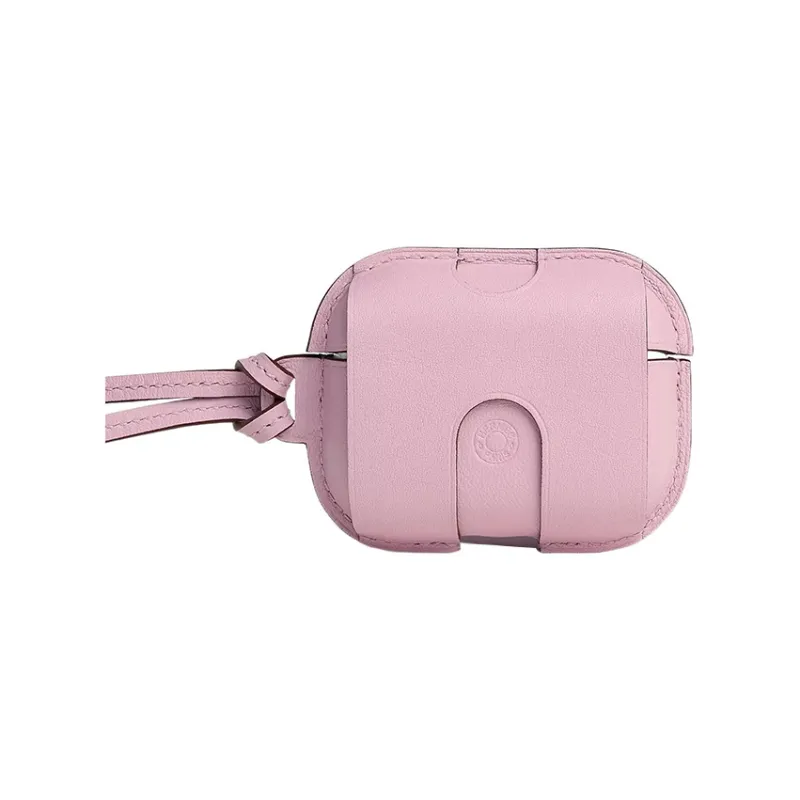 HERMES Swift Leather AirPods Pro Protective Case Earphone Case Unisex Brocade Gourd Purple/Rhododendron Pink-2