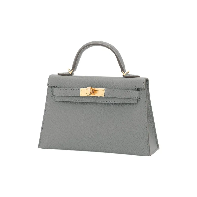HERMES Mini Kelly Generation 1 Epsom Leather Second Generation Kelly Bag Shoulder Bag Handbag Mini Women's Almond Green-1