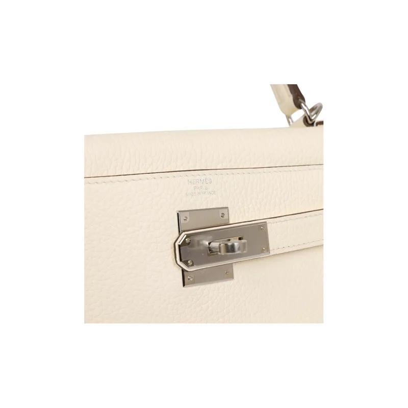 HERMES Kelly Togo Calfskin Kelly Bag Shoulder Bag Crossbody Bag Handbag Regular Women's I2 Nata Cream White-6