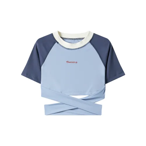 OWOX Crop Tops Women's Light Blue