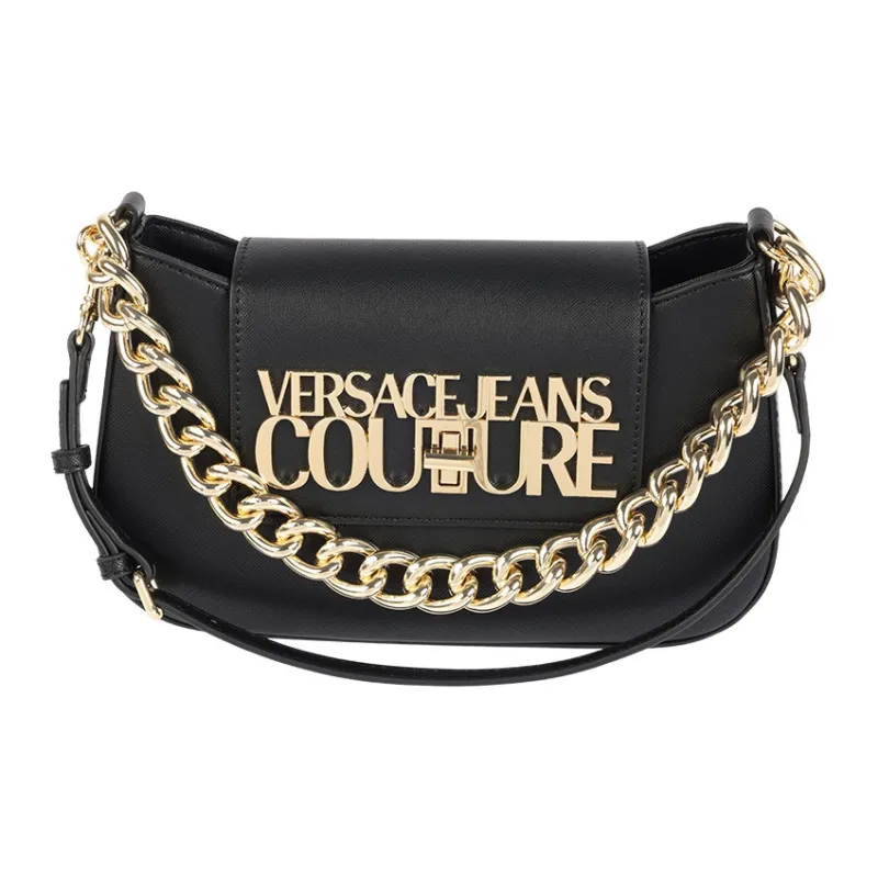 VERSACE JEANS COUTURE Polyester Chain Bag, Shoulder Bag Women's Black-0