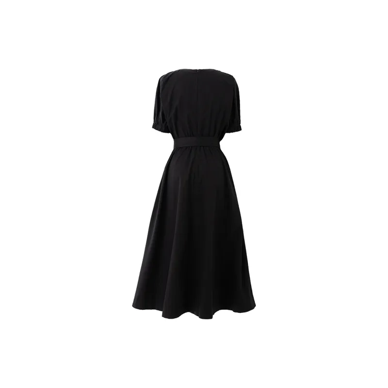 SOON FLOWER Short Sleeved Dress Women's Black-1