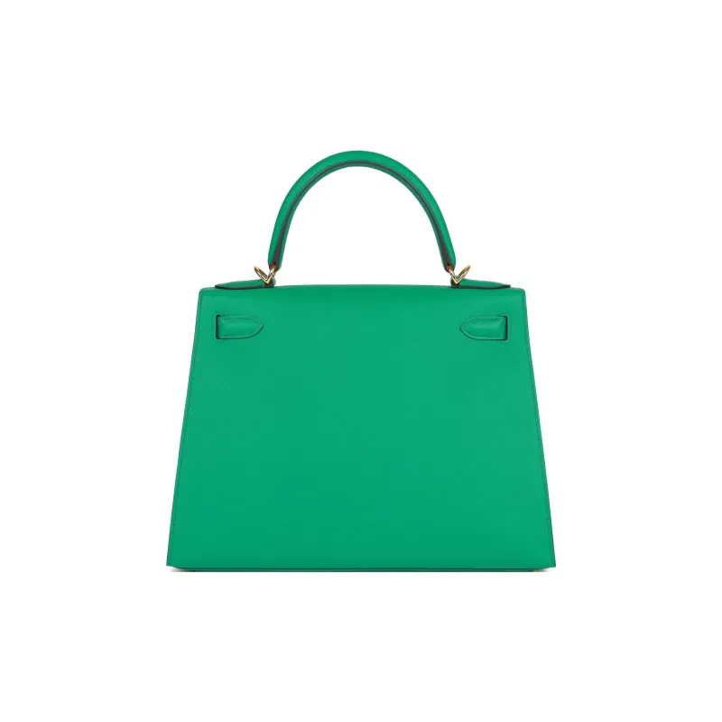 HERMES Kelly Epsom Leather Kelly Bag Handbags Women's O6 Vert Jade Emperor Green-4