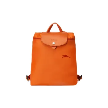 LONGCHAMP Le Pliage Green Cow Leather Backpack Women's Carrot