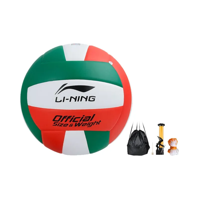 LiNing Rubber Size 5 Volleyball Unisex White Green Orange-1