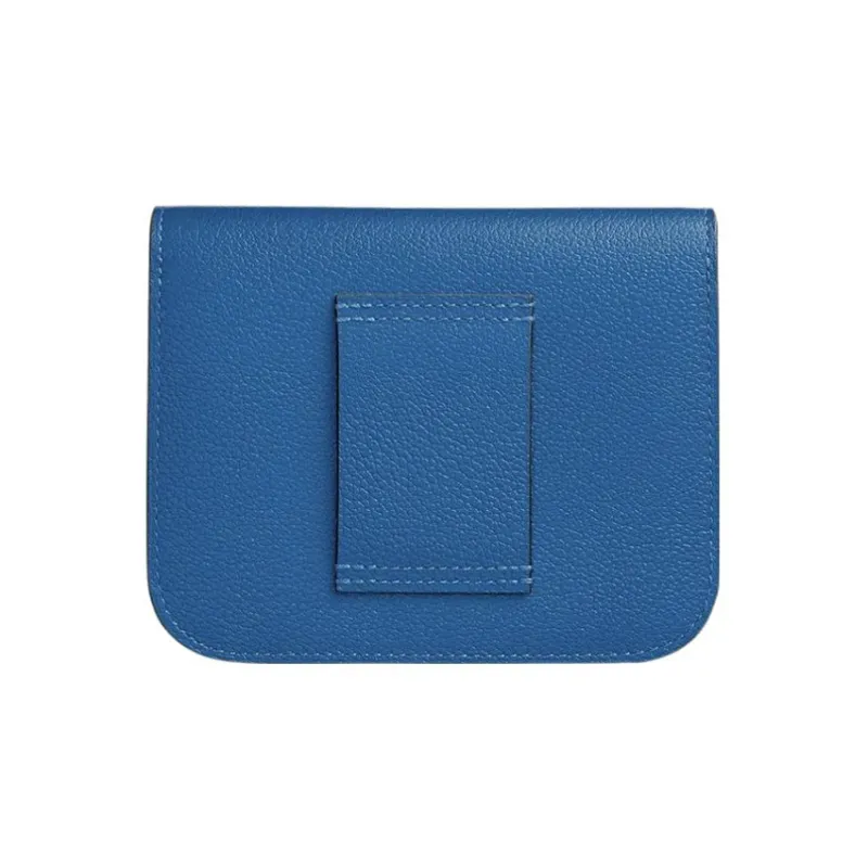 HERMES Constance Slim Evercolor Calfskin Wallets Card Holders Fanny Pack Women's 71 Bleu France French Blue-1