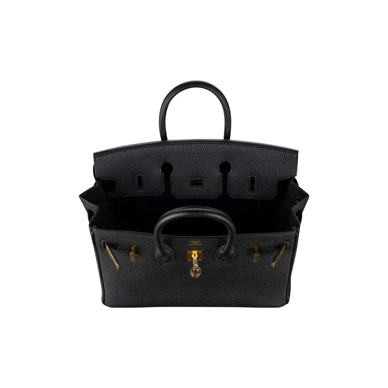 HERMES Birkin Leather Handbag Women's Black-8