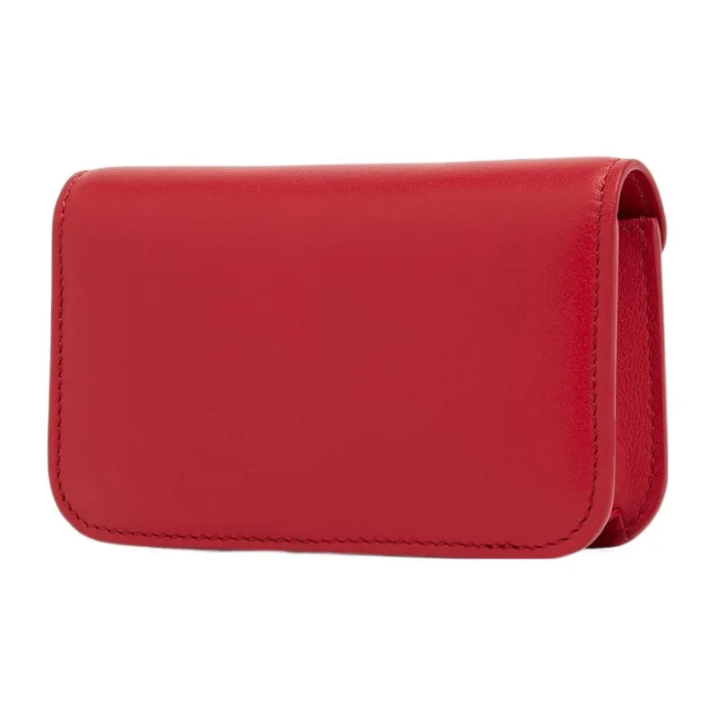 Valentino Locò Cow Leather Messenger Bag Shoulder Bag Crossbody Bag Mini Women's Red-1