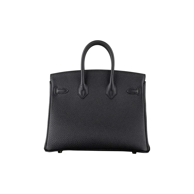 HERMES Birkin Leather Handbag Women's Black-5