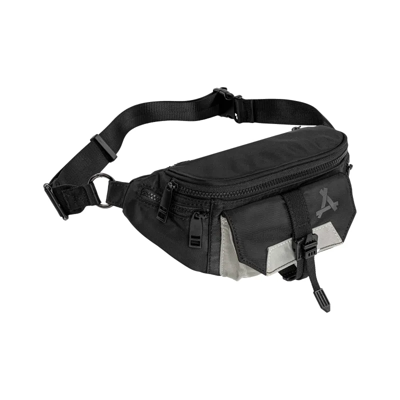 KONADCT Nylon Fabric Sling Bag, Shoulder Bag, Crossbody Bag, Fanny Pack Small Size Unisex Black-2