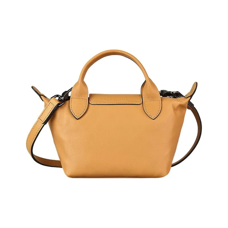 LONGCHAMP Le Pliage Cuir Sheepskin Dumpling Bag Crossbody Bag Shoulder Bags Women's Earth Yellow-2