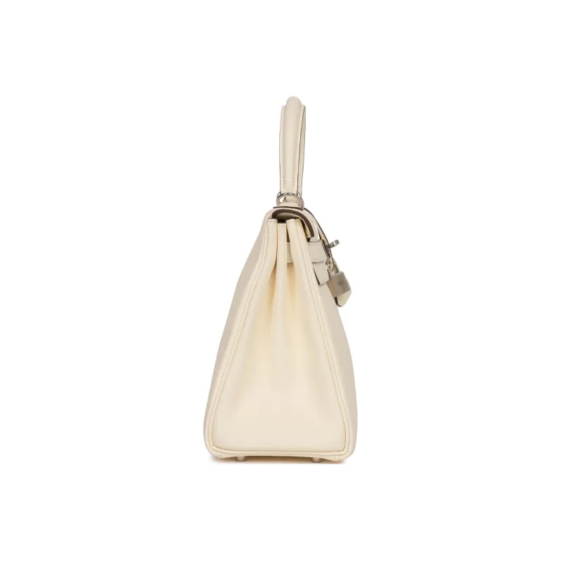 HERMES Kelly Togo Calfskin Kelly Bag Shoulder Bag Crossbody Bag Handbag Regular Women's I2 Nata Cream White-3
