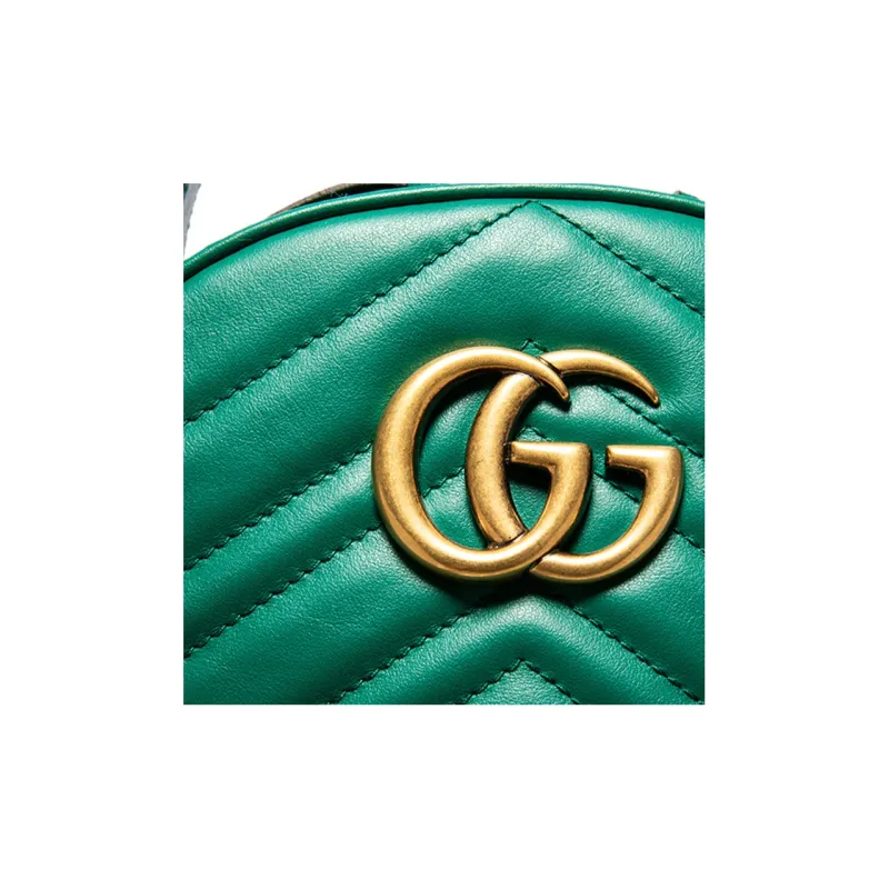 GUCCI Marmont Cow Leather Backpack Women's Green-6