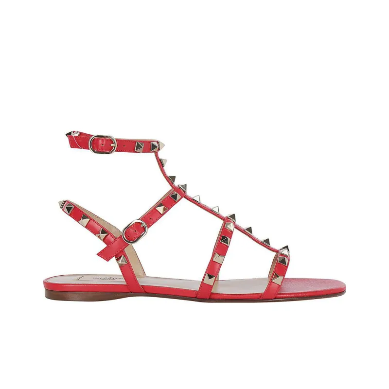 Valentino Rockstud GARAVANI Stylish Sandal Women's Red-1