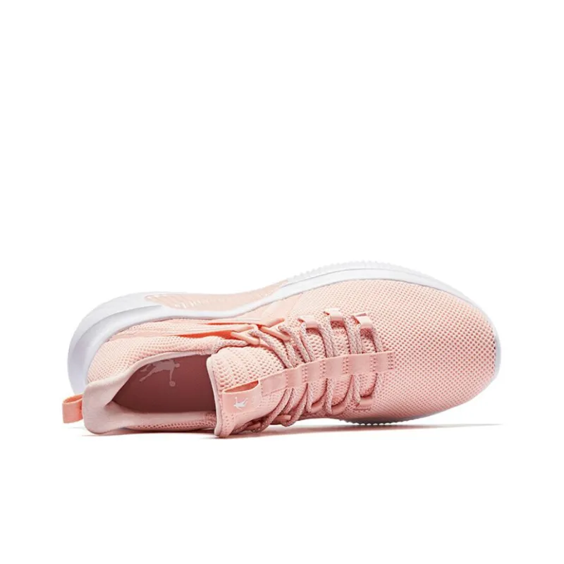 QIAODAN Anti Slip Wear Resistant Low Top Running Shoes Women's White Pink-2