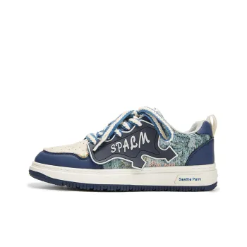 Seattle Palm Stylish Skateboarding Shoes Unisex Blue