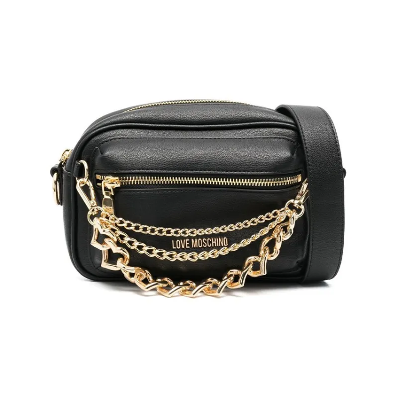LOVE MOSCHINO Polyurethane Camera Bag Shoulder Bag Crossbody Bag Women's Black-0