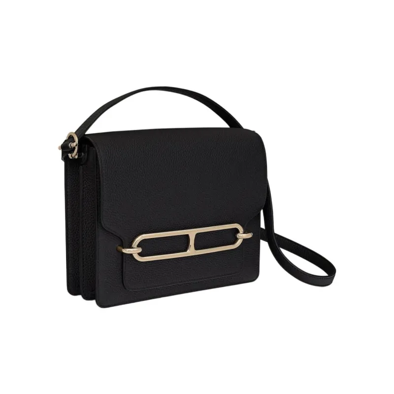 HERMES Roulis Taurillon Clemence Leather Pig Nose Bag Shoulder Bag Crossbody Bag Women's 89 Noir Black-1