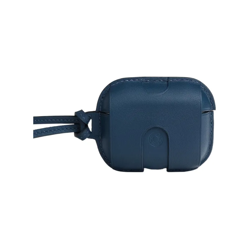 HERMES Swift Leather AirPods Pro Protective Case Earphone Case Unisex 7U Navy Navy-2