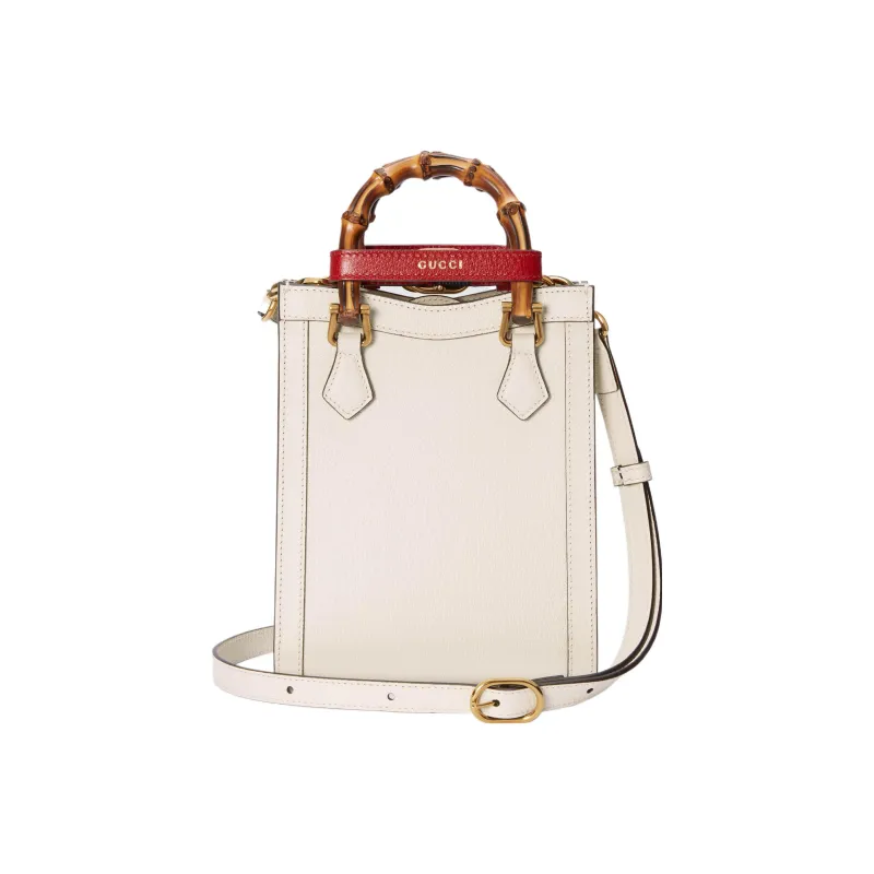 GUCCI Diana Leather Tote Bag, Shopping Bag, Handbag Mini Women's White-8