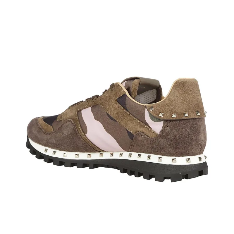 Valentino Cushioning Low Top Sports Casual Shoes Women's Brown Green-4
