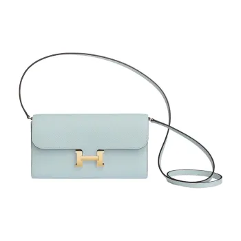 HERMES Constance To Go Epsom Leather Wallets Handheld Shoulder Bag Crossbody Bag Women's T0 Bleu Brume Dusty Blue