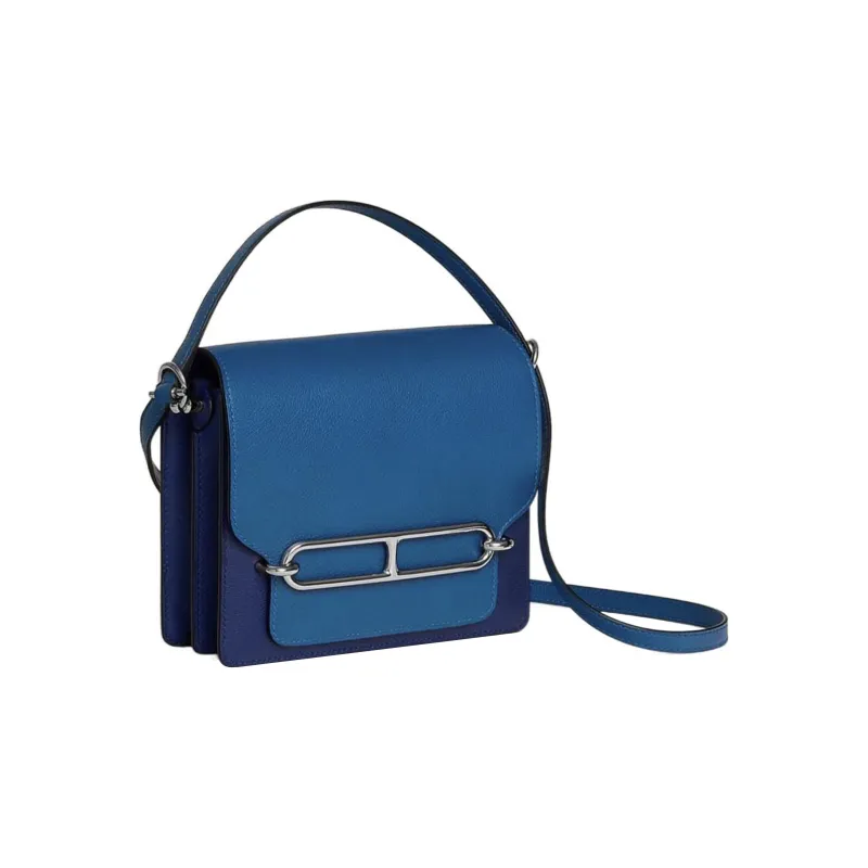 HERMES Roulis Evercolor Calfskin Pig Nose Bag Crossbody Bag Mini Women's Sapphire/Blue-1