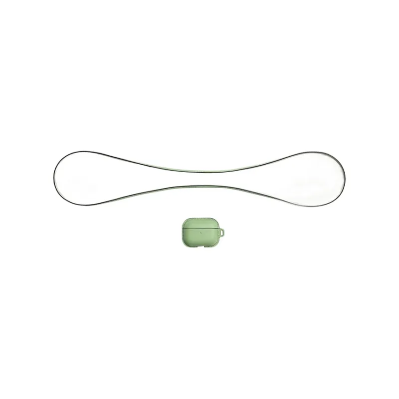 HERMES Swift Leather AirPods Pro Case Unisex Grasshopper Green/Bamboo Green-4