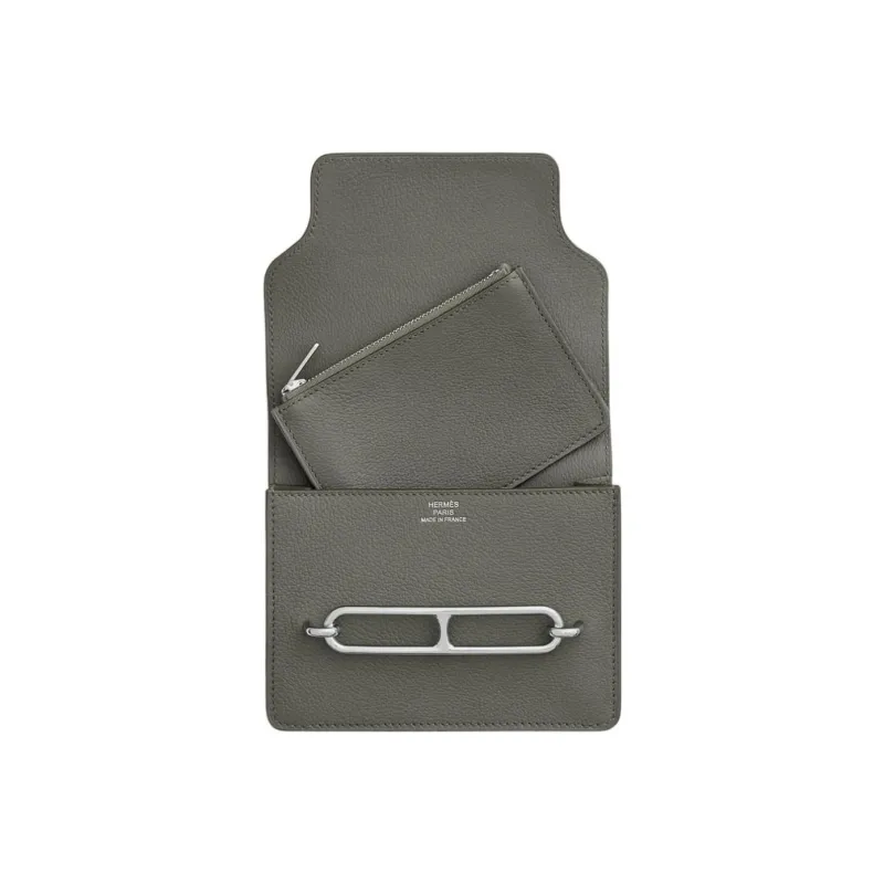 HERMES Roulis Evercolor Calfskin Pig Nose Bag Wallet Women's 0L Grismeyer Cumulonimbus Gray-2