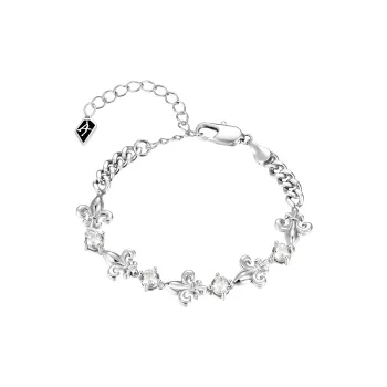 APORRO Iris Patchwork Zircon Cuban Bracelet Unisex
