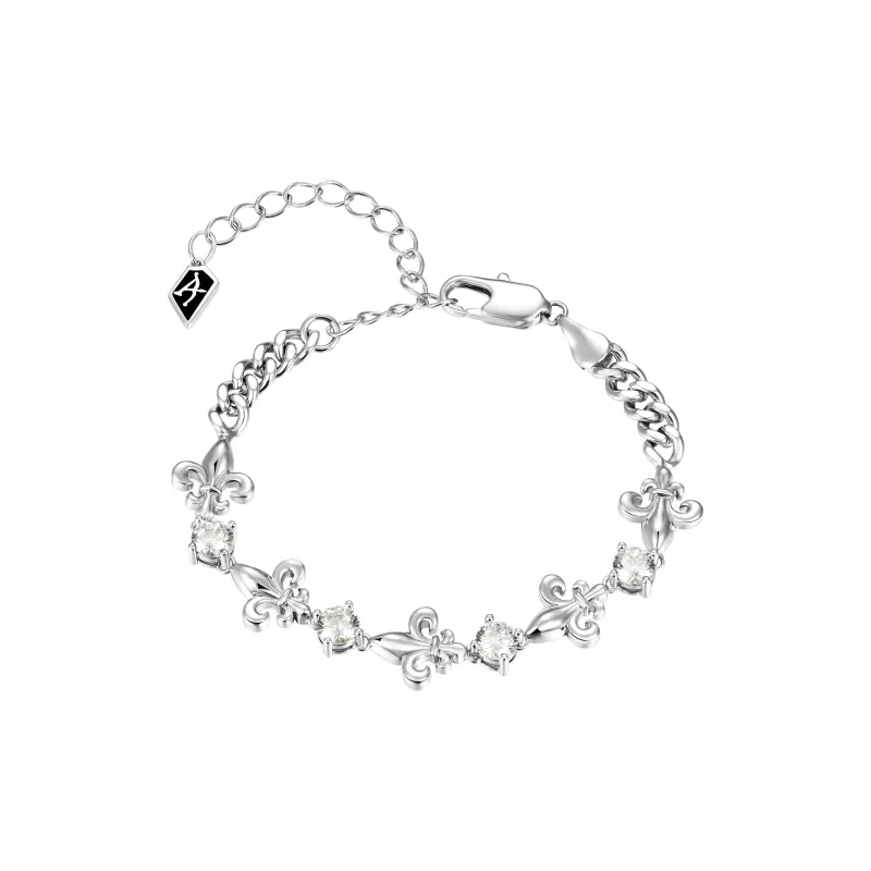 APORRO Iris Patchwork Zircon Cuban Bracelet Unisex-0
