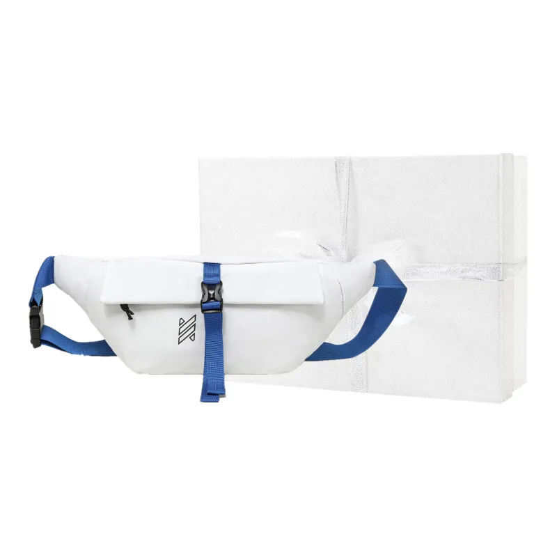 NOMK Oxford Workwear Bag, Dumpling Bag, Backpack, Shoulder Bag, Crossbody Bag, Fanny Pack Unisex White/Blue/Black-6