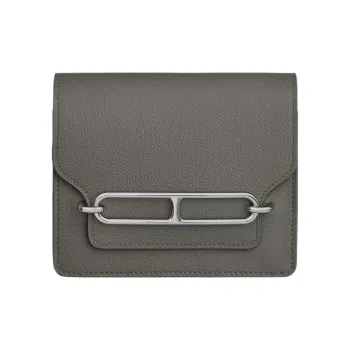 HERMES Roulis Evercolor Calfskin Pig Nose Bag Wallet Women's 0L Grismeyer Cumulonimbus Gray