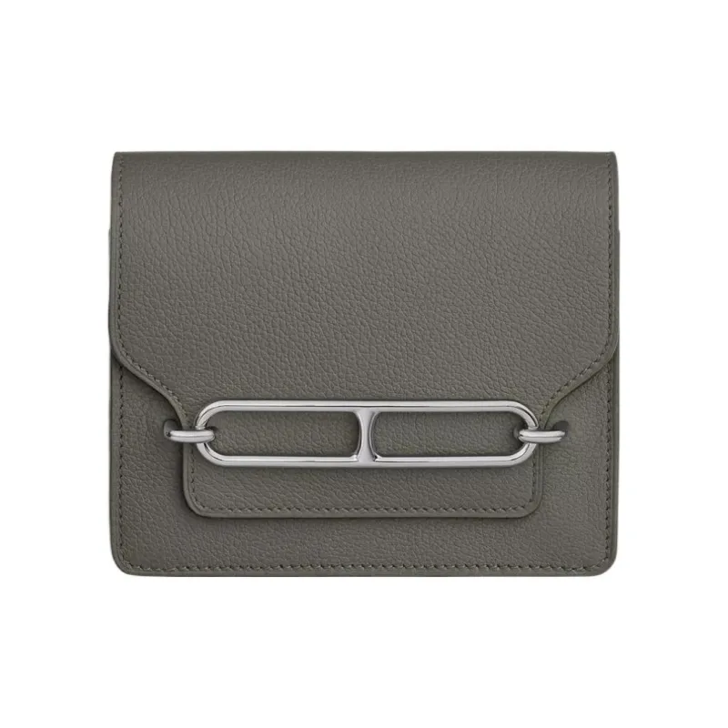 HERMES Roulis Evercolor Calfskin Pig Nose Bag Wallet Women's 0L Grismeyer Cumulonimbus Gray-0